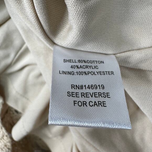 Freshman 1996 Crochet Knit Maxi Skirt WMNS M Beige Tan Lined Boho Chic 5T514989X - Picture 7 of 9